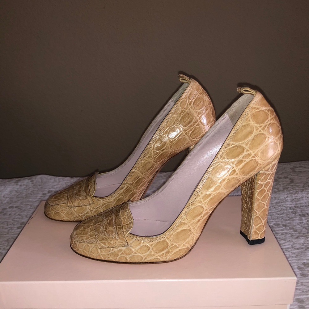 New Laurence Dacade croc beige/nude pumps  37.5